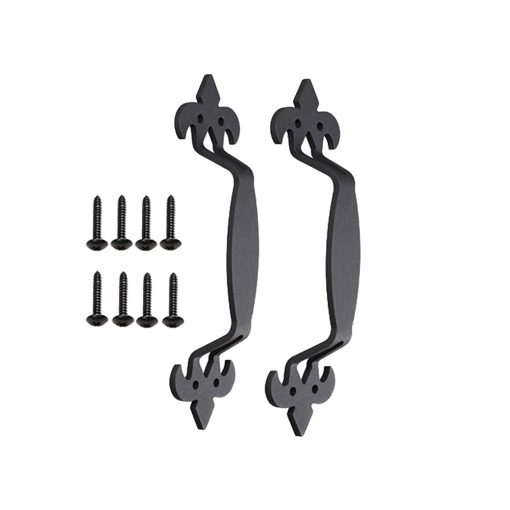 2-Pack 11 Inch Heavy-Duty Cast Iron Door Handle – Black Barn Door Pull