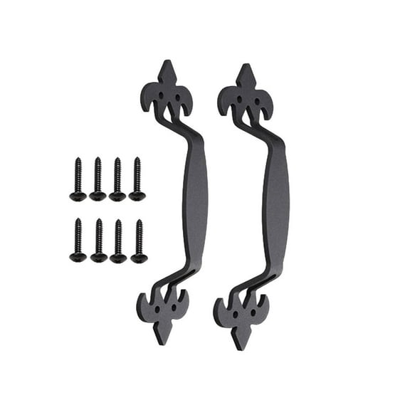 2-Pack 11 Inch Heavy-Duty Cast Iron Door Handle – Black Barn Door Pull for Gates, Sheds, and Cabinets – Weather-Resistant Vintage Metal Handle