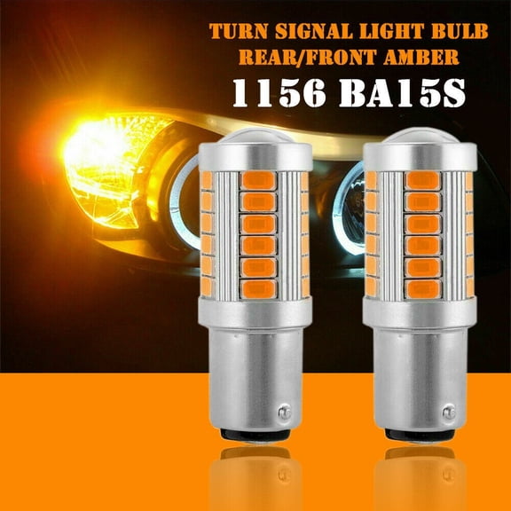 2 Pack 1156 LED Amber Yellow Turn Signal Light Bulbs for Cars