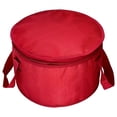 thumbnail image 1 of 2 Pack 11X7 inch Round Insulated Thermal Pie Carrier Slow Cooker Bag,Reusable Insulated Cake Carriers Casserole Carrier Cooler Bags for Potluck,Picnics,Collapsible Lunch bag for Delivery (Red Color), 1 of 7