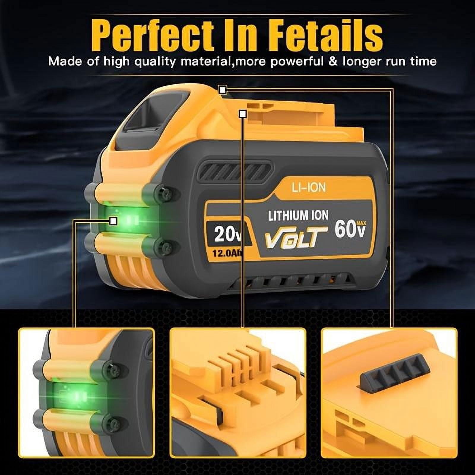 2-Pack 12.0Ah High-Capacity Replacement Battery for DeWalt 20V/60V MAX Power Tools - Compatible with Flex-Volt DCB609, DCB612, DCB606-2, DCB609-2 - Long-Lasting, Reliable, and Versatile Power Source
