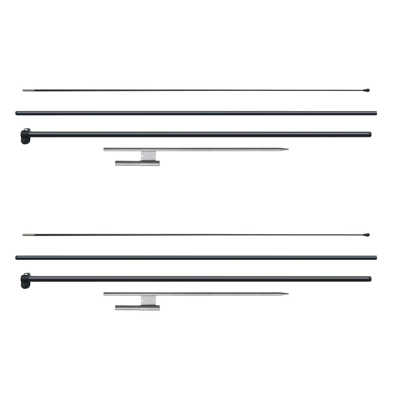 2 Pack 12.7ft Swooper Feather Flag Pole Kit with Ground Stakes and Carrying Bag for Outdoor Business Advertising