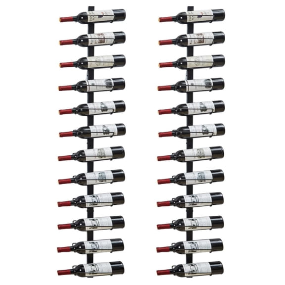 2 Pack 12 Bottle Wall Wine Rack for 24 Wine Bottles, DIY Detachable Wall Mount Wine Rack, Wine Storage Organizer Display Holder Used As One or Four, for Kitchen, Dining Room, Bar, Wine Cellar