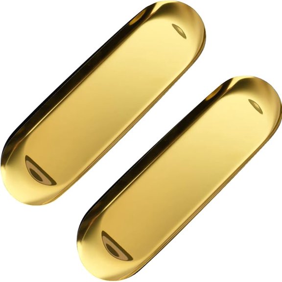 2 Pack 12 Inch Gold Stainless Steel Rolling Decorative Trays