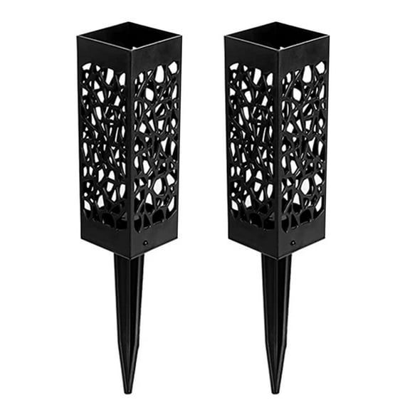 2 Pack 12 Inch Grave Vases for Cemetery with Stake, Graveside Flower Holder, Memorial Day Grave Decorations Cemetery Vases for Grave for Graveyard Headstone Flower Marker(Black)