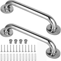 2 Pack 12 Inch Shower Grab Bar, 304 Stainless Steel Bathroom Grab Bar, Shower Handle, Bathroom Balance Bar, Safety Hand Rail Support - Handicap, Elderly, Senior Assist Bath Handle(1.25" Diameter)