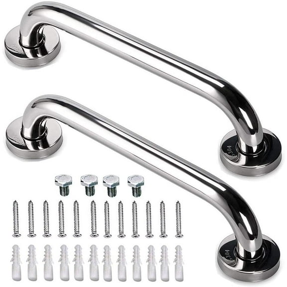2 Pack 12 Inch Shower Grab Bar,Stainless Steel Shower Handle, Grab Bars for Bathtubs and Showers,Shower Handles for Elderly, Handicap, Injury, Senior Assist Bath Handle