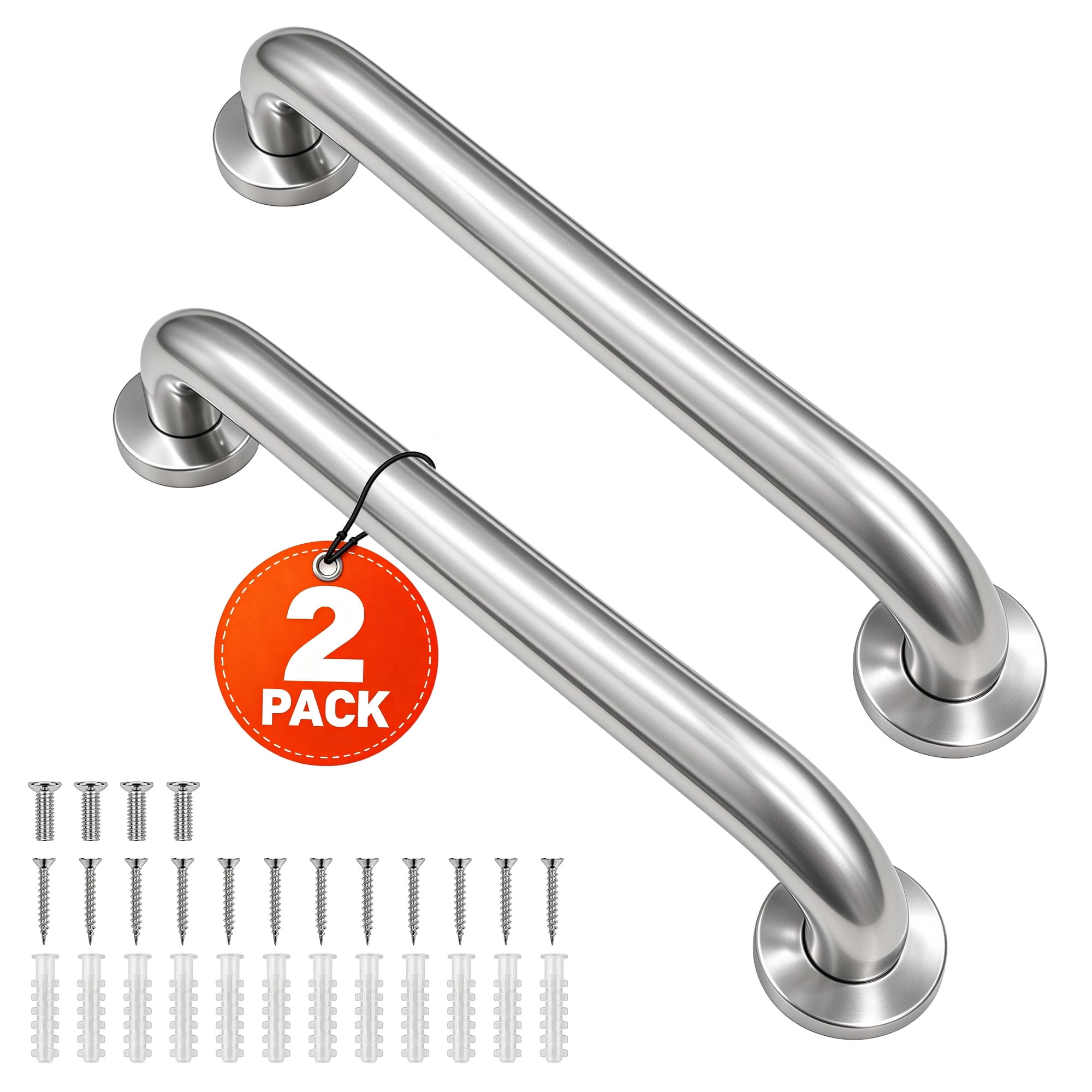 Tub Hand Rails 11.81 Inch Bathroom Grab Bar, 2 Pack Stainless Steel Shower Grab Bar ...