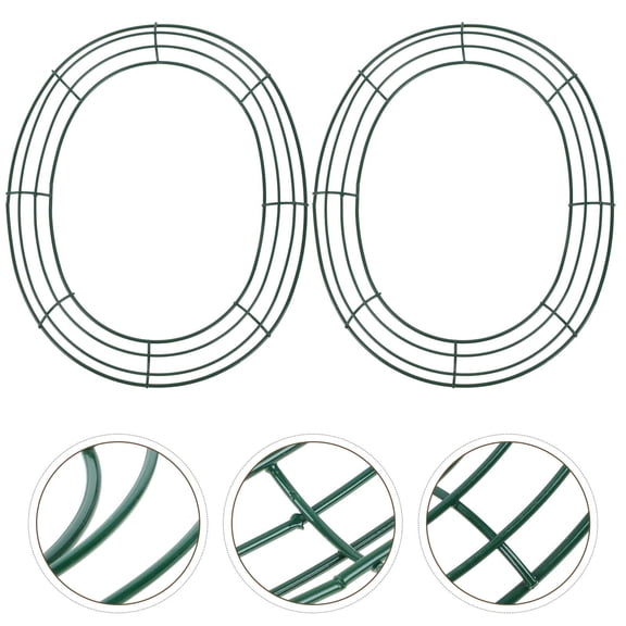 2-Pack 12 Inch Wire Wreath Frame – Easter Egg Round Metal Wreath Form with Ring Design for DIY Crafts, Floral Projects, and Home Decor – Black & Green Wire Frame for Easter Holiday & Spring