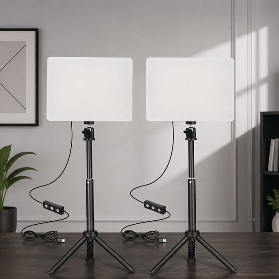 2 Pack 12" LED Photography Light Kit, USB Dimmable Tabletop Photo Lights with Desk Tripod Stands, 2800K-6500K for Product Photos, Food Pictures and Video Recording