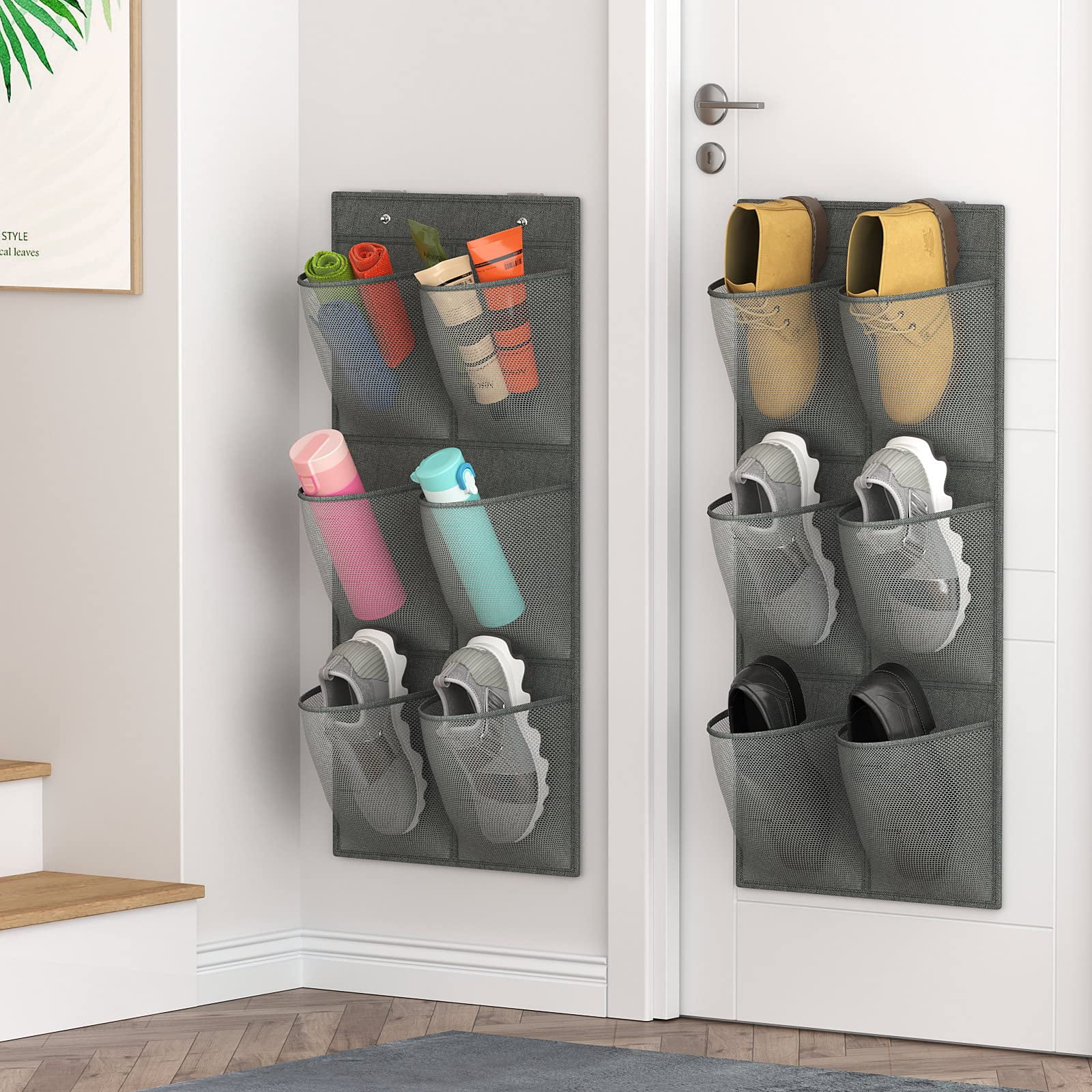 Dhadh Shoe Rack for Door with Large Deep Pocket, Hanging Door Shoe  Organizer for Closet Hanger, Dorm and Narrow Door Storage Shoe Holder,  Black : Amazon.in: Home & Kitchen