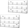 thumbnail image 1 of 2 Pack 12 Pocket Acrylic Business Card Holder Wall Mount Clear Sticker Display Rack Horizontal Multiple Gift Card Rack Display Stand for Home Document Brochures Hanging Organizing Office Table, 1 of 7