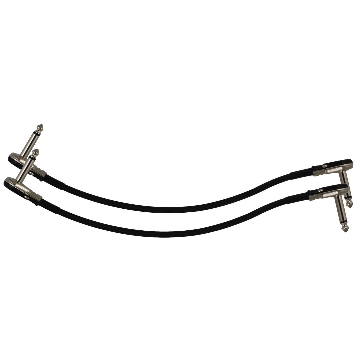 2-Pack 12" S-Shape Castline Silver Mogami 2319 Guitar Pedal Board Patch Cable TS Low Profile Pancake Connector