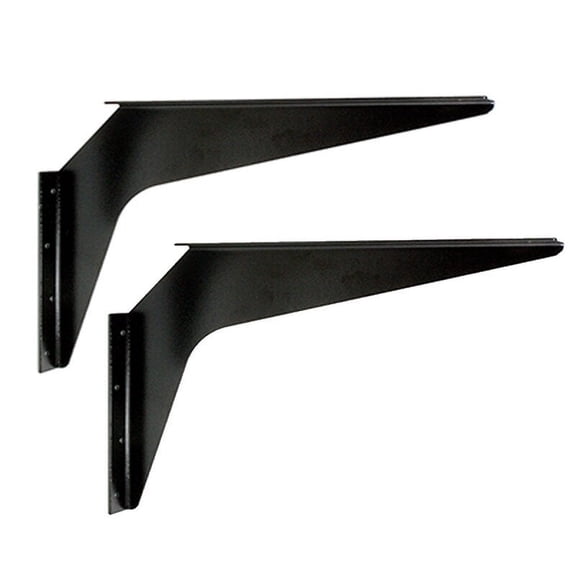 2 Pack 12 in x 18 in Black Workstation Bracket