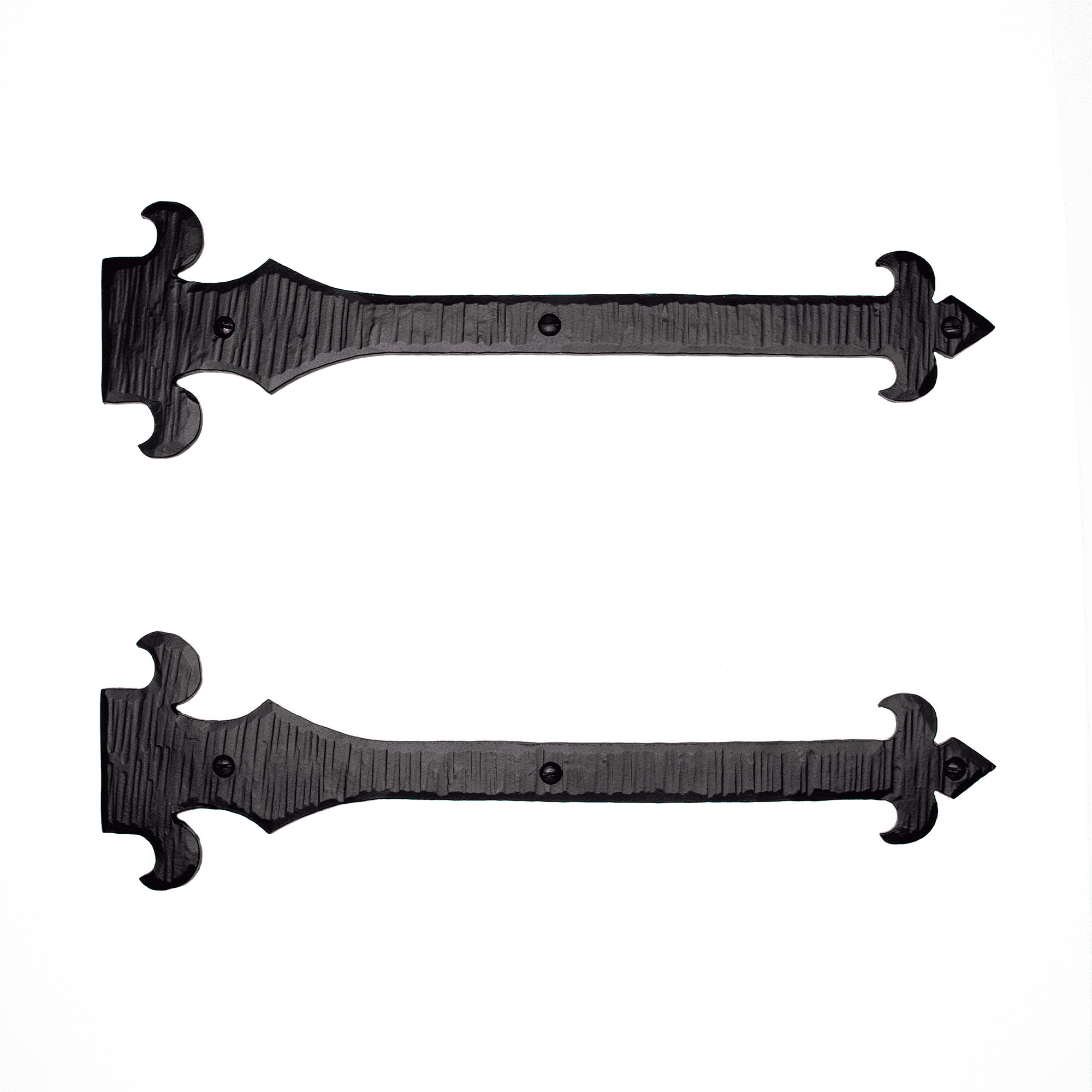 Ornamental Iron Strap Hinges: Custom Blacksmith Hand Forged Hardware
