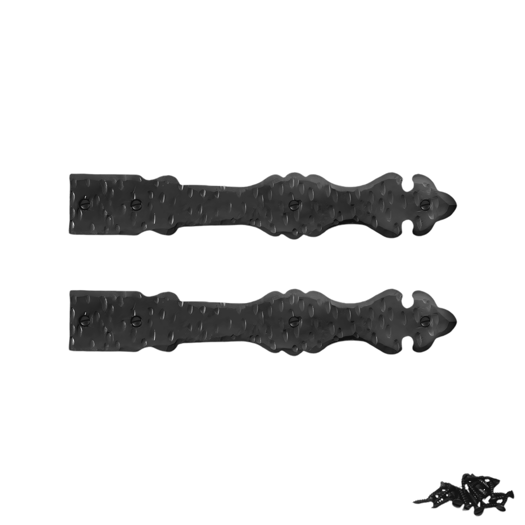2 Pack 12 inch Faux Door Hinges Black Decorative Strap Hinge Wrought
