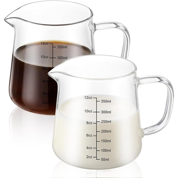 2 Pack 12 oz Coffee Measuring Glass Cups, Espresso Cups, Espresso ...