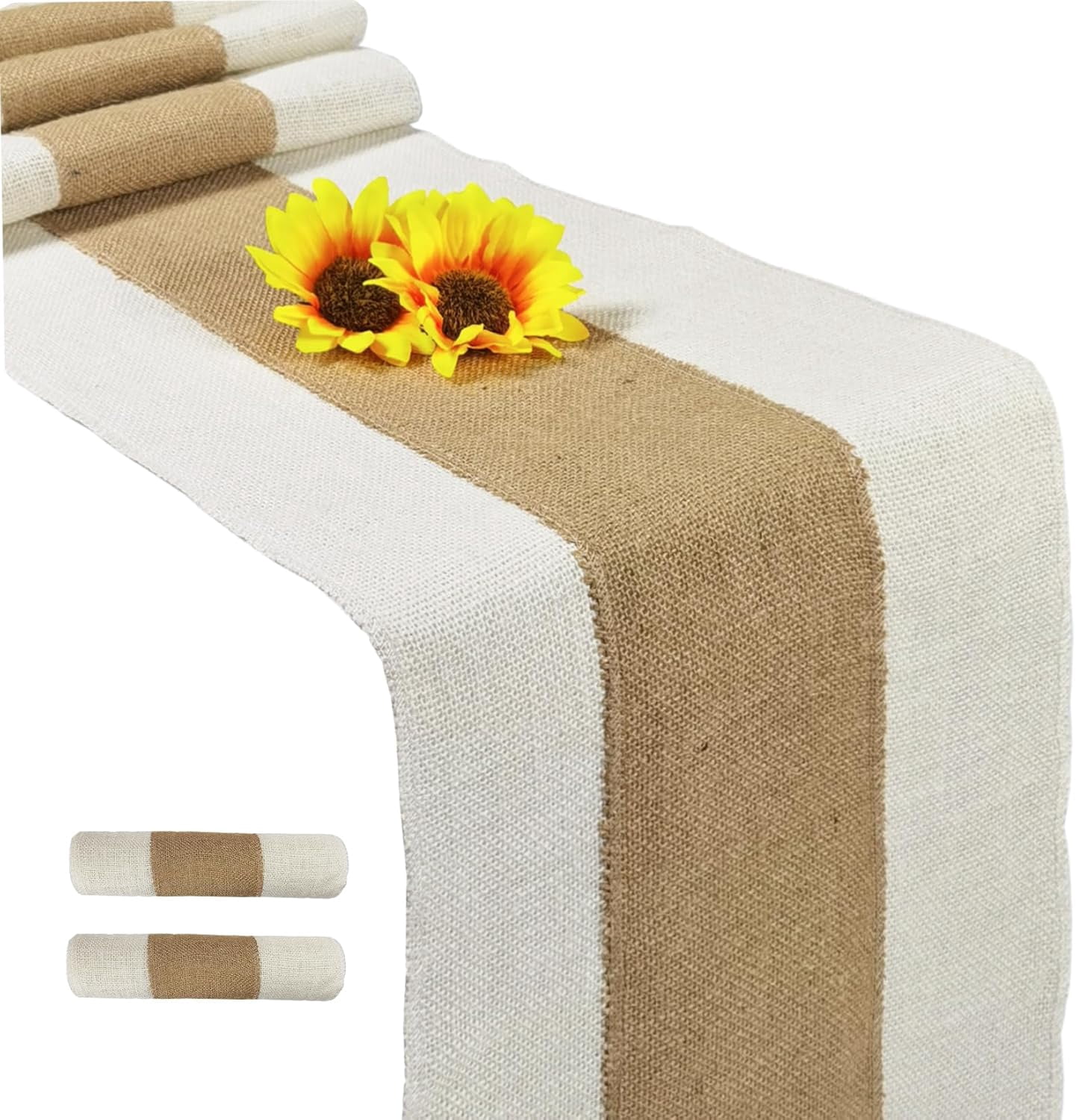 Western Rustic Table Runner 2 Pack 12 x 72 Inch Boho Burlap Table Runners,Rustic Jute Table Runner ...