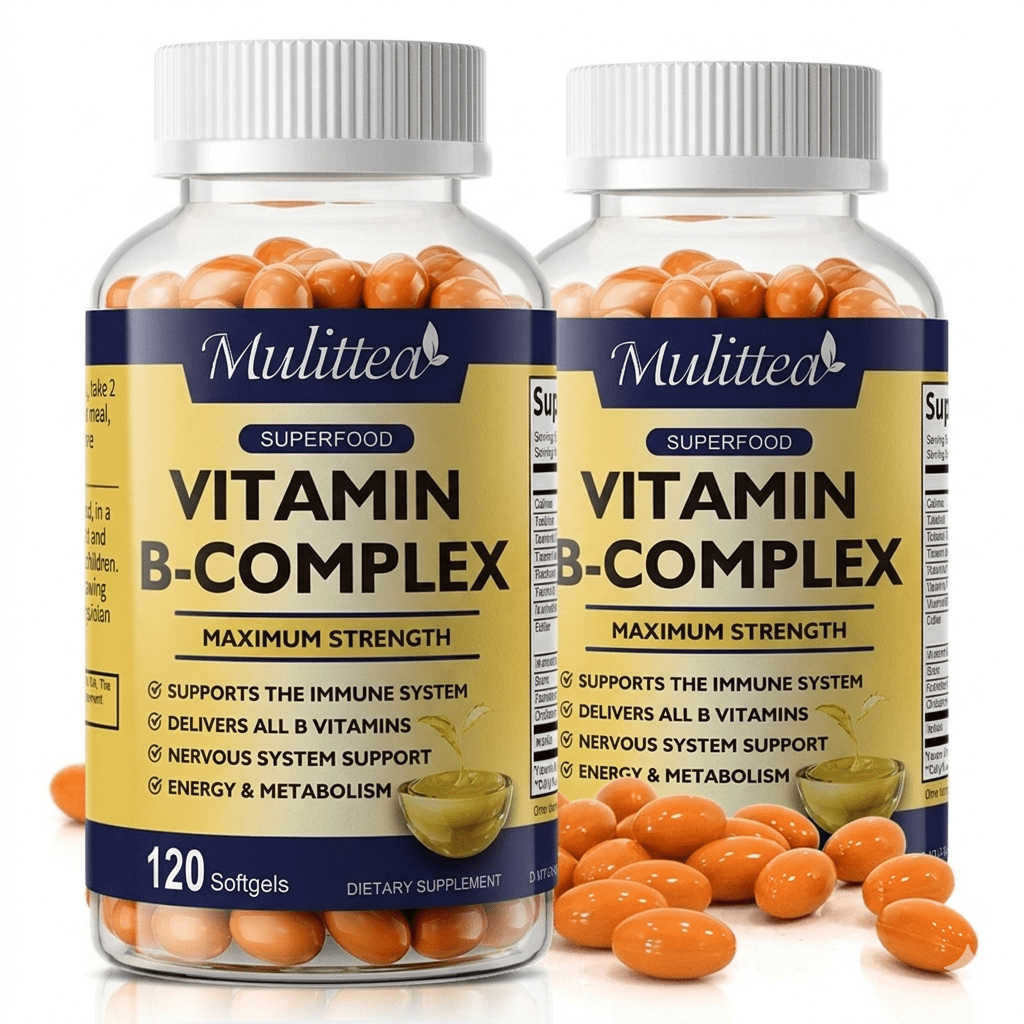 Vitamin B Complex Capsule with Vitamin C & Folic Acid, B Complex Vitamins for Women and Men,120 CT(2 Pack)