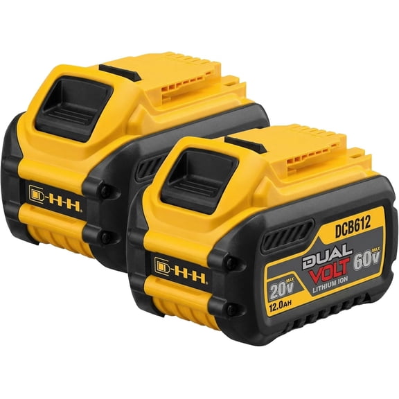 2-Pack 12000mAh Replacement Battery, 20V/60V Max Lithium-Ion, For Cordless Power Tools