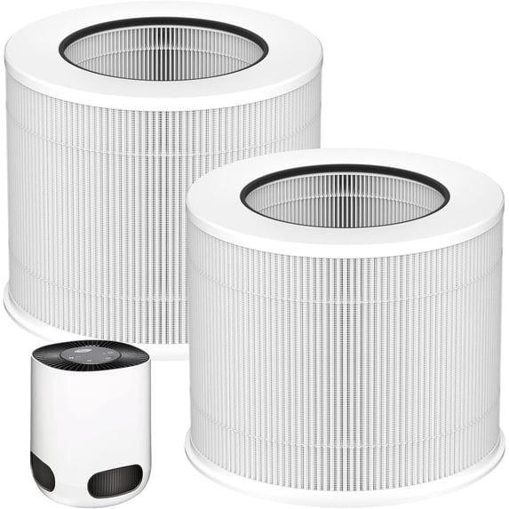 2 Pack 12020 Filter Replacement Compatible with Clorox Air Purifiers Fit for Clorox Tabletop Air Purifier Model 11020 & 11021 True HEPA Filter, Small Rooms Up to 200 Sq. Ft. Capacity