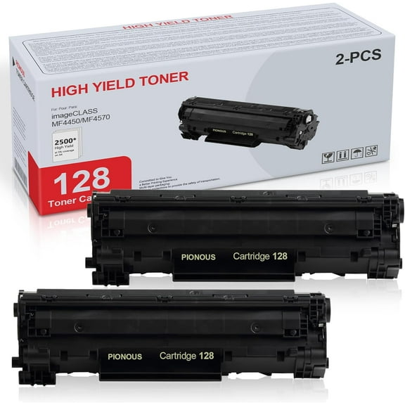 2 Pack 128 CRG-128 High-Yield Black Toner Cartridge : CRG128 Toner Replacement for Canon imageCLASS MF4450 MF4500 4700 4800 D500 Series, L100 L190 Printer