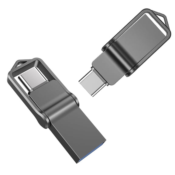 2 Pack 128GB USB C Flash Drive RAOYI 2 in 1 OTG Type-C USB 3.0 Thumb Drive Memory Stick Black