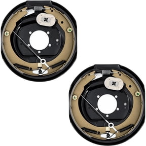 2 Pack 12Inx2In Self-Adjusting Electric Trailer Brake Assembly Kit for 3500 lbs Axle Left and Right Brake Backing Plates 5-Bolt Mount