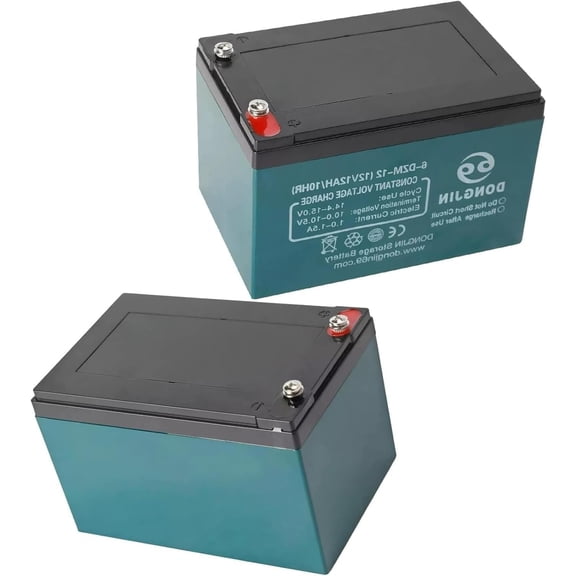 2 Pack 12V 12Ah 6-DZM-12 6-DZF-12 AGM Sealed Lead Acid Rechargeable Battery Set, SLA Replacement with Nut & Bolt Terminal, for 24V Systems, ATV, Go Kart, Motorcycle, Utility Equipment
