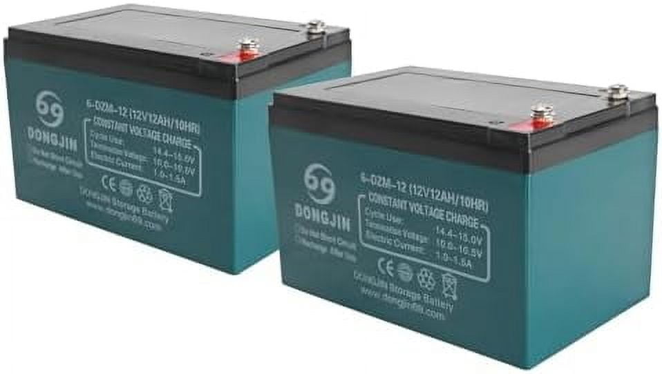 2 Pack 12V 12Ah 6-dzm-12 Battery Sealed Lead Acid (SLA) Rechargeable Maintenance-Free Batteries for Motorcycle Dirt Bikes Electric Go Kart Mobility Scooter ATVs Quad Bikes