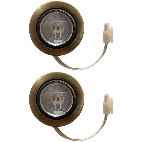 2-Pack 12V AC Spotlight, Recessed Halogen Light with Brushed Bronze Finish, 20W Halogen Bulb 3000K Warm White Kitchen Cabinet Bulb for Range Hood Smoke Exhauster Ceiling