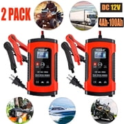 2 Pack 12V Automatic Battery Charger Maintainer Trickle Float For Motorcycle Car ATV (US Version)