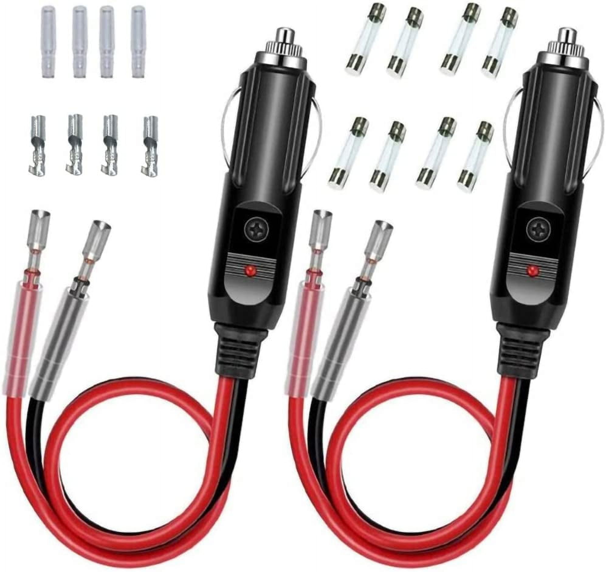 2 Pack 12V Fused Replacement Cigarette Lighter Male Plug Yiamia