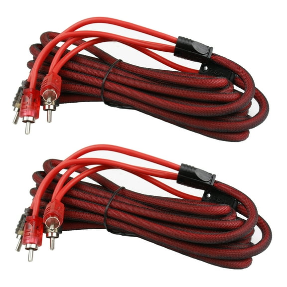 2 Pack 12ft RCA Cable OFC Interconnect DS18 R12 Competition Rated Performance