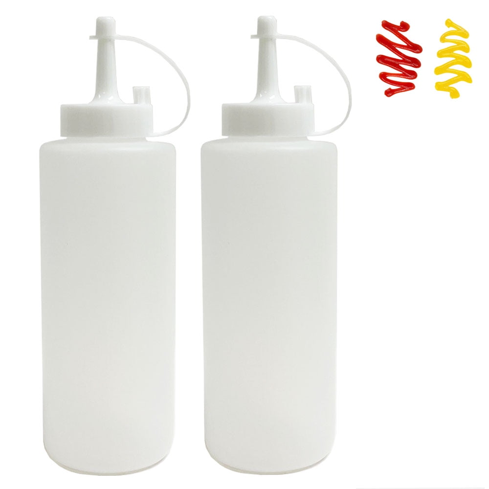 2/1X Plastic Clear Squeeze Squeezy Sauce Bottle Dispenser Bottles kitchen  Tools