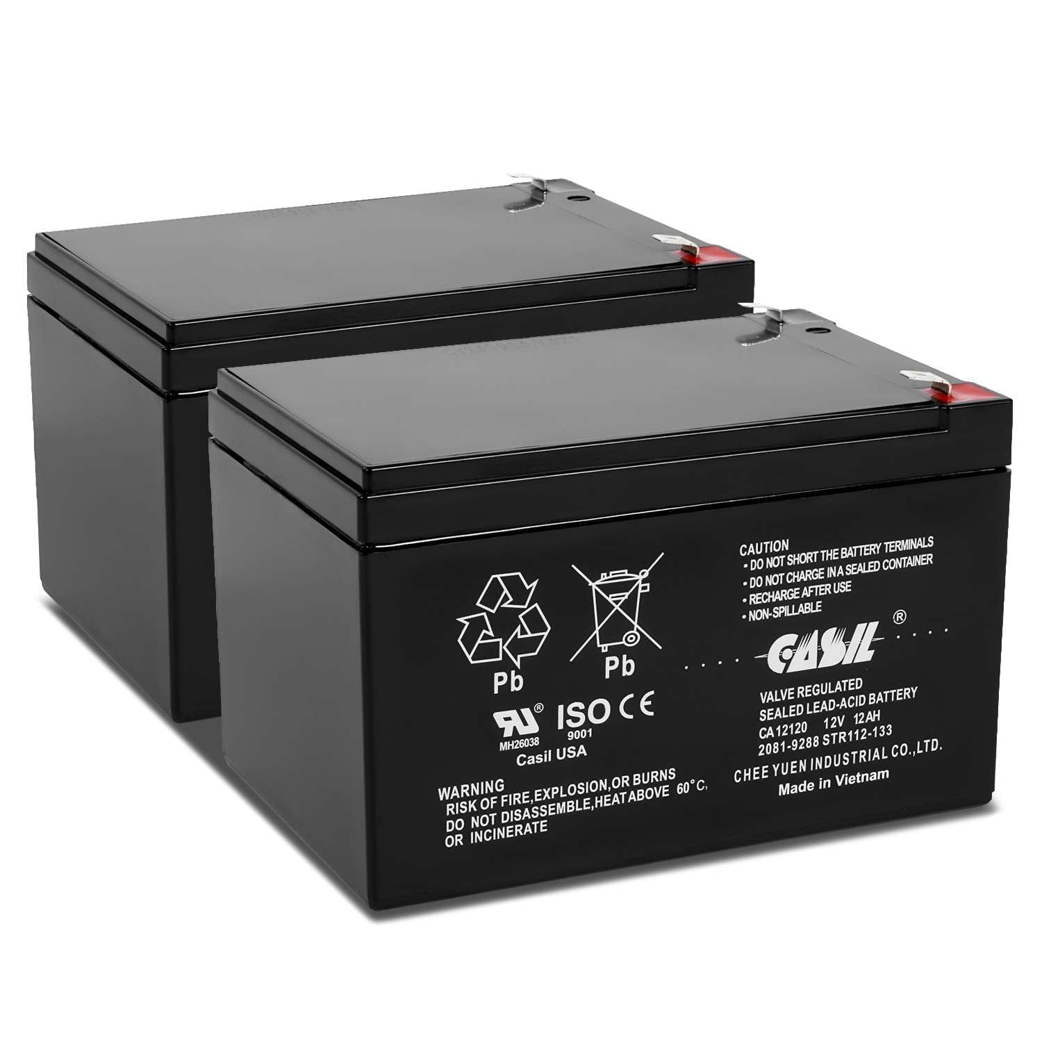 2 Pack 12v 12ah F2 Zida 500WT36VC 500 WT 36VC Electric Scooter Battery