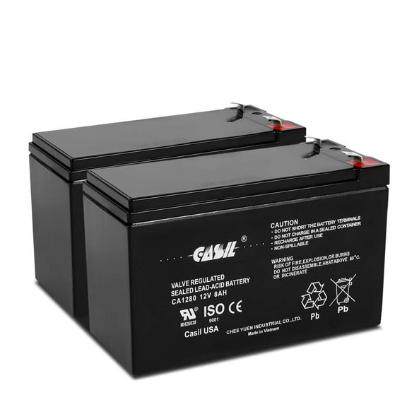 2 (Pack) 12v 8ah SLA Rechargeable Battery for Ademco VISTA-250BP Control Panel
