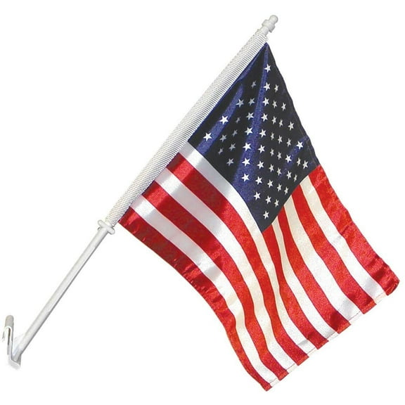 2 Pack 12x17 USA American Stars and Stripes Car Flag Window 17" X 12"