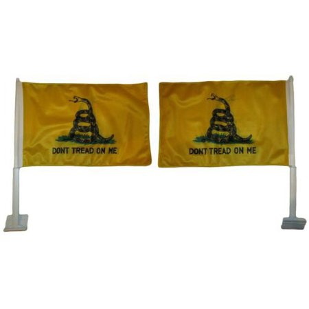 (2 Pack) 12x18 Gadsden Yellow Snake Rough Tex Knit Double Sided 12"x18" Car Flag