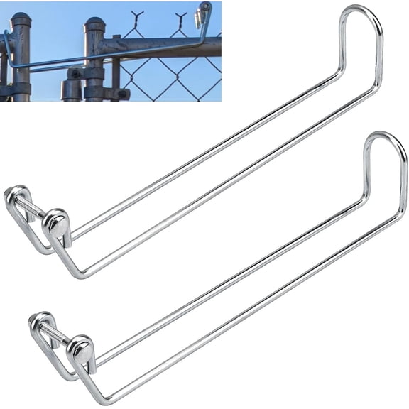2 Pack 13.5" Over Throw Wire Arm Top Gate Latch, Silver Chain Link Fence Gate Latch Fits for Residential gate Frames Constructed of Either 1-1/8" OD or 1-3/8" OD Tube