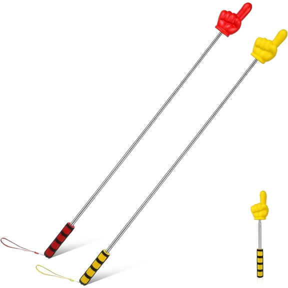 2 Pack 13.8 Inch Telescopic Teacher Pointer Stick - Retractable Classroom Pointer with Soft Handle & Finger Tip Design, Perfect for Teachers, Students, and Presentations, 28-94 cm