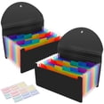 2 Pack 13 Pockets A6 Mini Coupon Organizer Wallet, Expandable Accordion ...