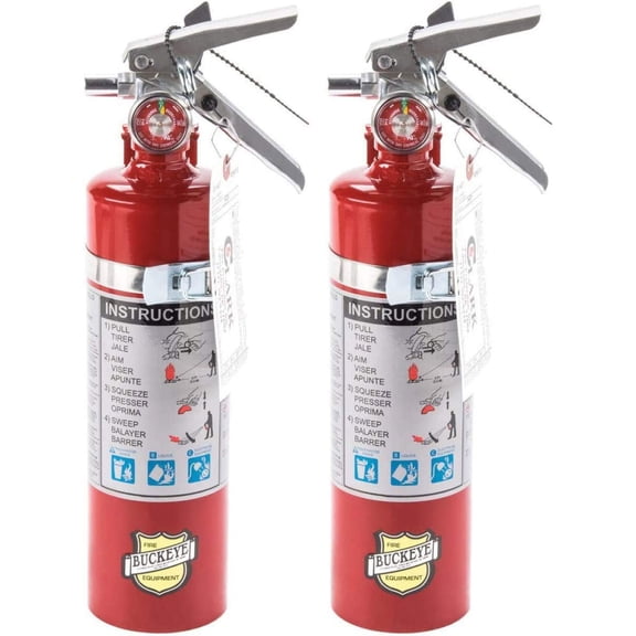 2 Pack 13315 ABC Multipurpose Dry Chemical Hand Held Fire Extinguisher with Aluminum Valve and Vehicle Bracket, 2.5 lbs Agent Capacity