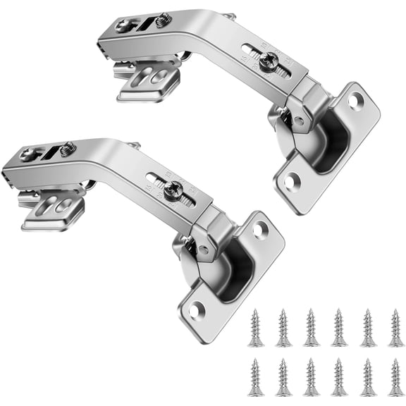 2-Pack 135 Degree Lazy Susan Hinge, 50% Faster Install with Clip-On Plate, Multi-Pivot Full Overlay Concealed Corner Cabinet Hinge for Corner Kitchen Cabinet, Folding Doors, Closets