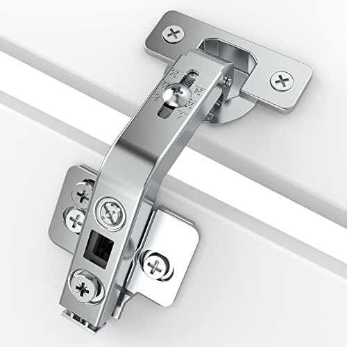 2 Pack 135° Lazy Susan Corner Hinge, Adjustable Three-Dimensional Hinge Base,3D Adjustment Full Overlay Concealed for Kitchen Cabinet Replacement Hardware, Cupboard Folded, Folden Door