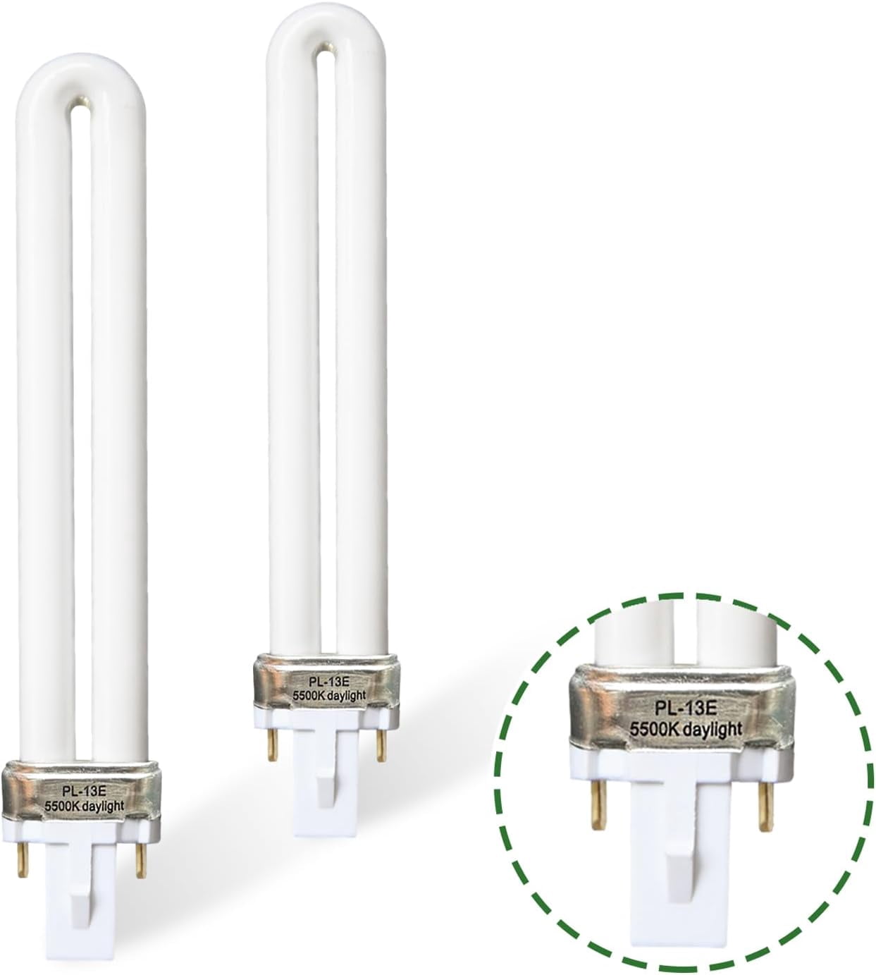 2-Pack PL13-E 13W Replacement Fluorescent Bulb – G23 Base, 5500K Daylight, Compatible With Electronic Ballast, 10,000-Hour Life