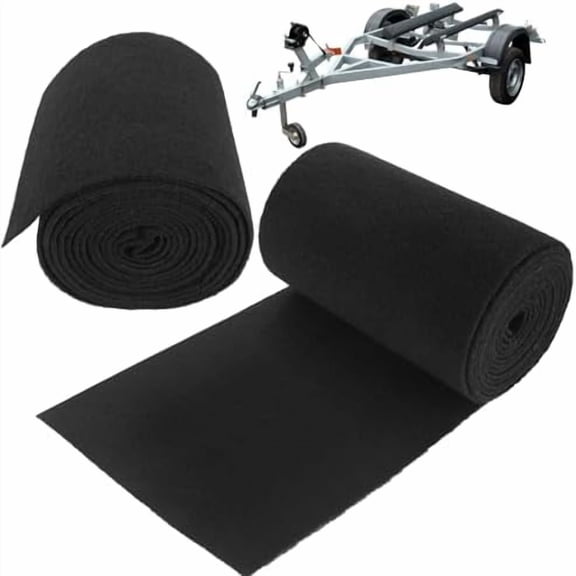 2 Pack 13ft x 12in Boat Trailer Bunk Carpet, Black Marine Carpet for Trailer, Trailers Carpet for Runners, Marine Carpet for Boats Trailer Jet Ski Ramp Garage Dock