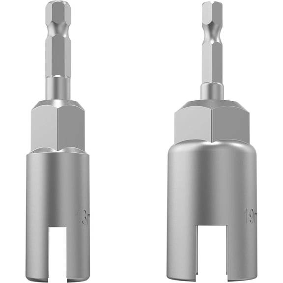2 Pack (13mm,19mm) 1/4 Inch Hex Shank Nut Driver Power Wing Nut Driver Set Bit Socket Wrenches Tools Set Slot Wing Nuts Drills Bits for Panel Nuts Screws Eye C Hook Bolt