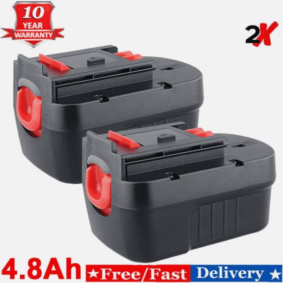2 Pack 14.4V 4.8Ah Replacement for B&D Cordless Power Tools Compatible with B+D Ni-MH Battery HPB14 FSB14 CP14KB HP146F2 HP148F2R A144EX