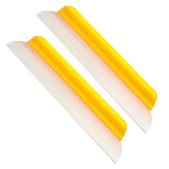2 Pack 14 Inch Car Drying Squeegee Yellow Longer Silicone Water Squeegee Window Shower Blade Automotive Squeegees Flexible Auto T-bar Rubber Squeegees for Car Windshield Glass Bathroom Wash Tool